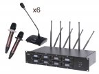 Беспроводная конференц-система LAudio 8000C-6D2H, 6 настольных и 2 ручных микрофона