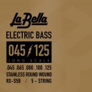 Струны для 5-струнной бас-гитары La Bella RX-S5B RX 45-125 – Stainless, нерж.сталь