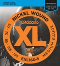 Струны для 5-струнной бас-гитары D'Addario EXL165 5-String Nickel Wound Bass Guitar Strings, Custom Light, 45-135, Long Scale