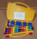 Металлофон DA BO DB-25K, 25 пластин, цветной,  2 палочки, пластик кейс, производство Корея