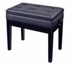 Банкетка Rin HY-DX16-GLOSS-BLACK, черный/черный, искусственная кожа