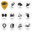 Медиаторы, целлулоид, рисунок «Зодиак», 12шт, толщина 0,46-0,81, Alice AP-12C