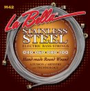 Струны для бас гитары LA BELLA M42 Stainless Steel, Round Wound, Custom Light, 40-60-80-100