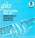 Струны для бас гитары GHS 5ML-STB Medium Light Super Steels