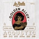 Струны для акустической гитары La Bella 40PUL Golden Alloy, Ultra Light, 9-48 бронза