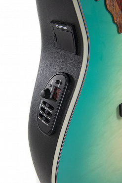 OVATION CE44X-9B Celebrity Elite Plus Mid Cutaway Mint Green/Natural Burst On Exotic Quilted Maple гитара электроакустическая