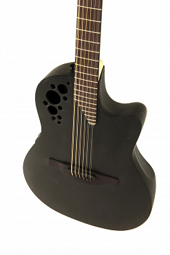 Электроакустическая гитара OVATION 2058TX-5 Elite T Deep Contour Cutaway Black Textured 12-струнная