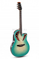OVATION CE44X-9B Celebrity Elite Plus Mid Cutaway Mint Green/Natural Burst On Exotic Quilted Maple гитара электроакустическая